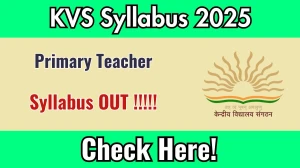 KVS PRT Syllabus 2025 Out Direct Link to Download Syllabus PDF here
