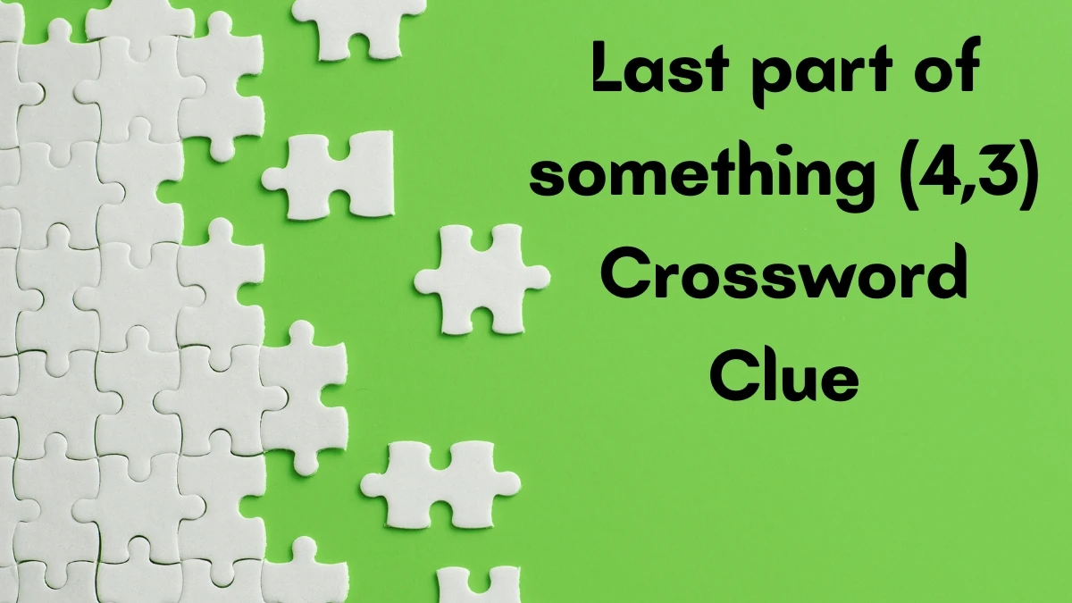 Last part of something Crossword Clue Irish Daily Mail Quick (4,3) letters Answer