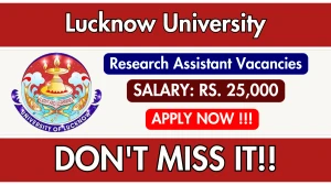 Lucknow University Research Assistant Recruitment 2025 - Apply Offline Lucknow University Research Assistant Recruitment 2025 - Apply Offline