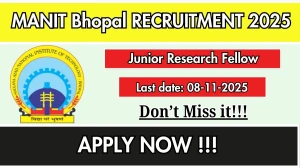 MANIT Bhopal Junior Research Fellow Recruitment 2025 - Apply Offline