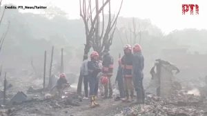 Massive Fire Destroys Several Huts Near Rithala Metro Station in Delhi