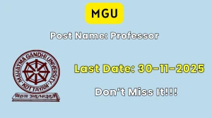 MGU Professor Recruitment 2025 - Apply Online