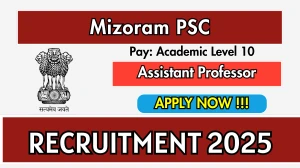 Mizoram PSC Assistant Professor Recruitment 2025 - Apply Online for 04 Posts Mizoram PSC Assistant Professor Recruitment 2025 - Apply Online for 04 Posts