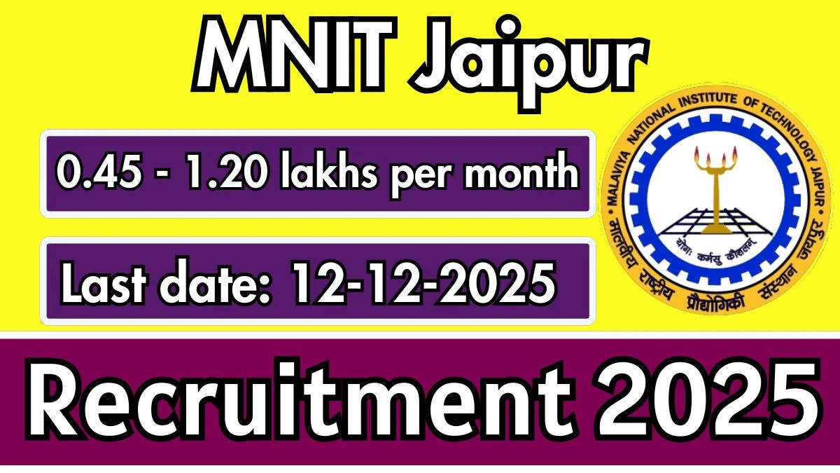 MNIT Jaipur Recruitment 2025 - Apply Offline for 2 Senior Operations Manager, Senior Executive Posts