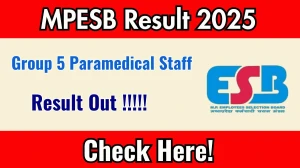 MPESB Group 5 Paramedical Staff Result 2025 Declared: Download at esb.mp.gov.in MPESB Group 5 Paramedical Staff Result 2025 Declared: Download at esb.mp.gov.in