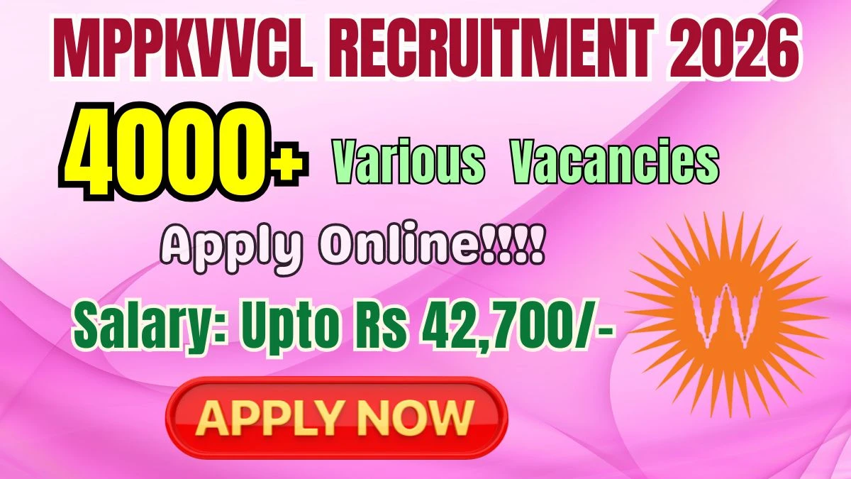 MPPKVVCL Recruitment 2025 (Short Notice) – Apply Online for 4009  Junior Stenographer, Junior Engineer and Other Posts