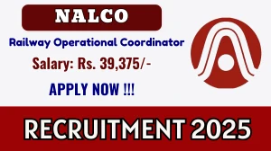 NALCO Railway Operational Coordinator Recruitment 2026 - Apply Offline NALCO Railway Operational Coordinator Recruitment 2026 - Apply Offline
