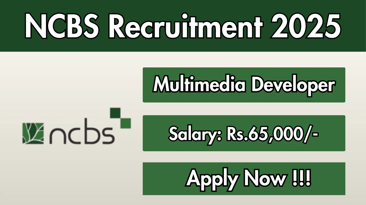 NCBS Multimedia Developer Recruitment 2025 - Apply Online