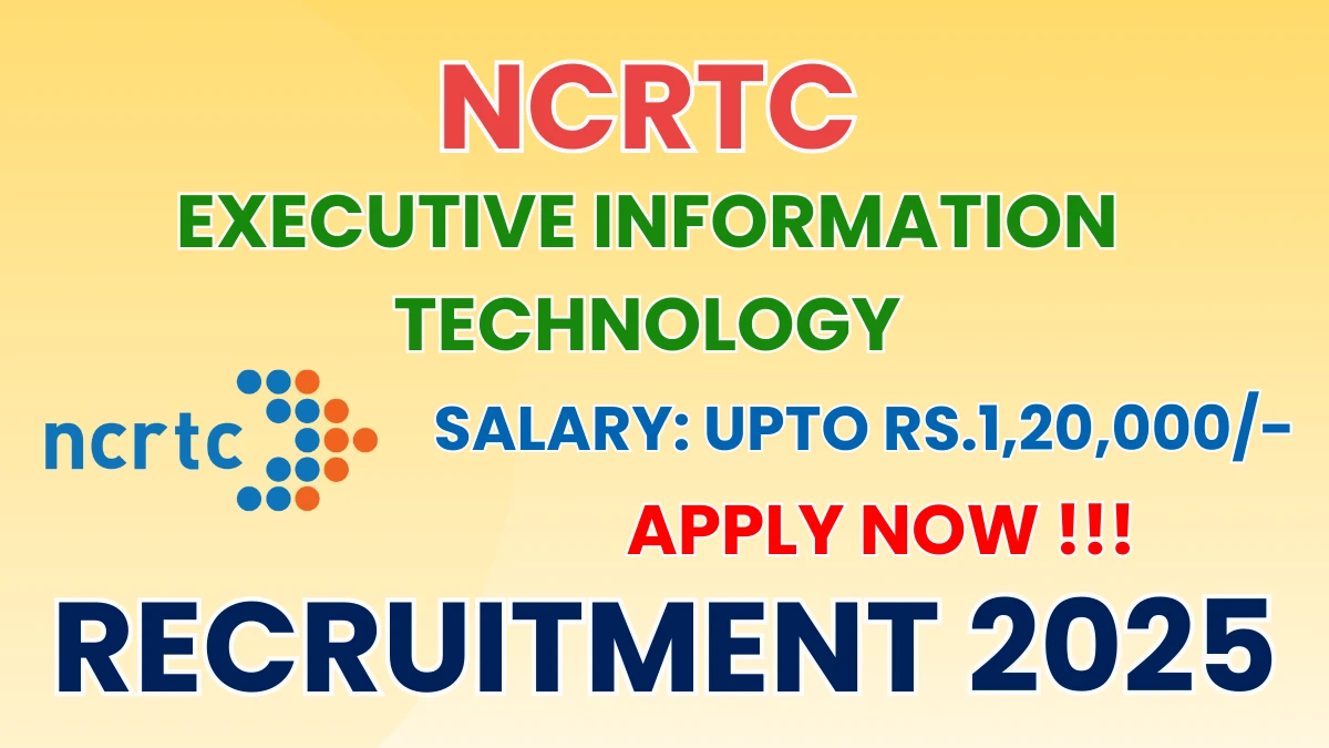 NCRTC Executive Recruitment 2025 – Apply Online