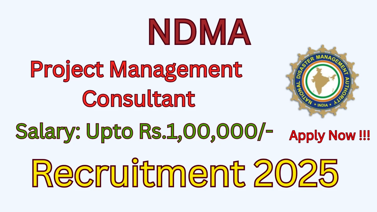NDMA Project Management Consultant Recruitment 2025 - Apply Online