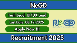 NeGD Recruitment 2025 – Apply Online for 02 Tech Lead, UI/UX Lead Posts