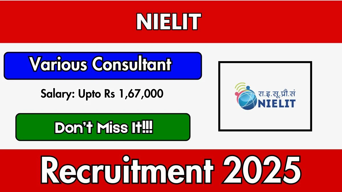 NIELIT Consultant Recruitment 2025 – Walk in