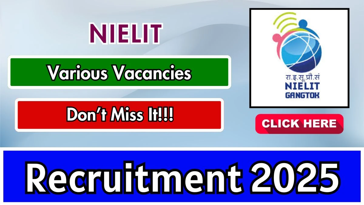 NIELIT Recruitment 2025 - Apply Offline for 30  Junior Resource Person, AI Engineer and Other Posts