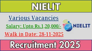 NIELIT Recruitment 2025 – Walk in for 03 Exper, Manager and More Posts