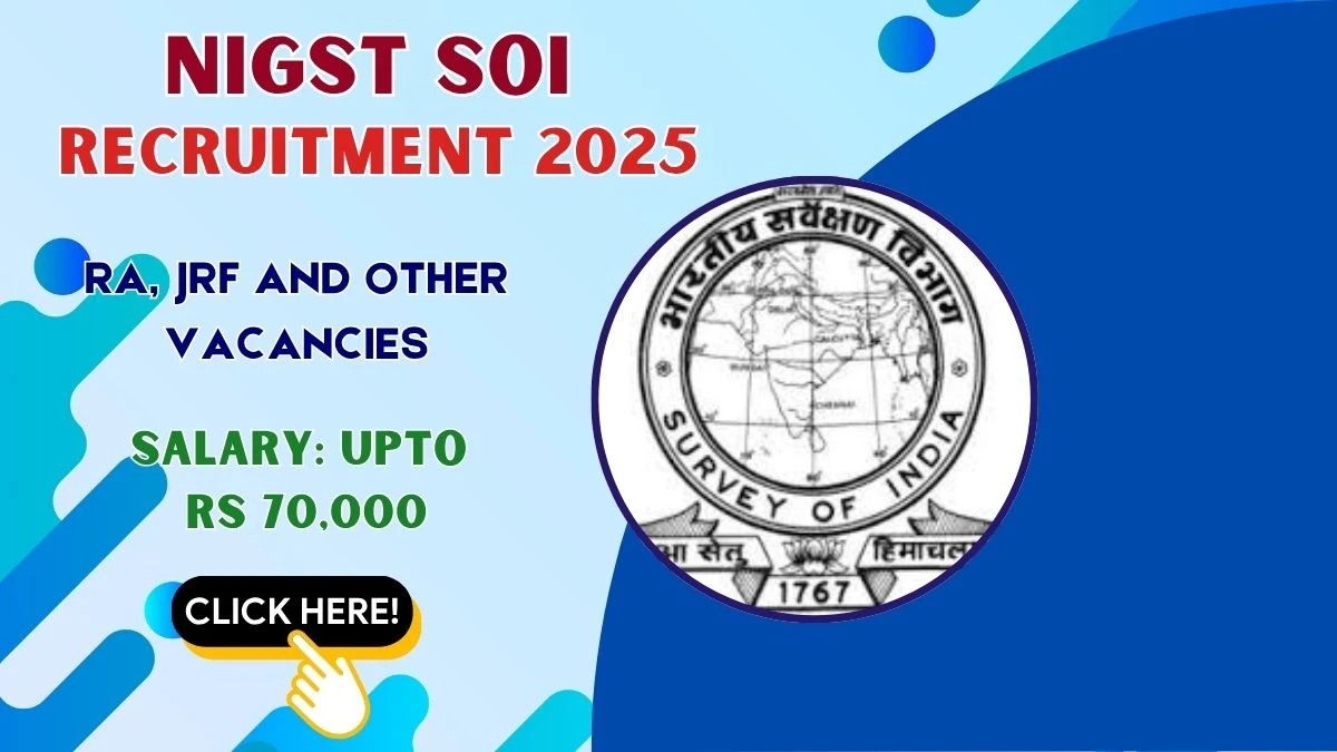 NIGST SOI Recruitment 2025 - Apply Offline for 06 Young Professional, Research Associate and Other Posts