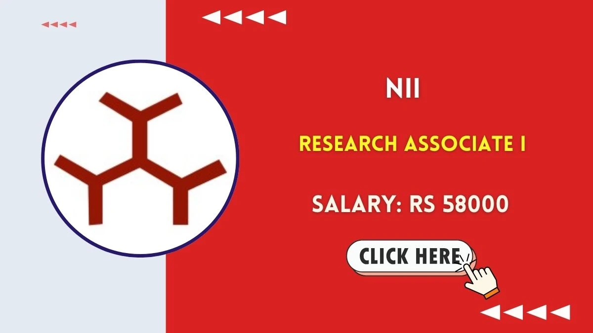 NII Research Associate I Recruitment 2025 - Apply Offline