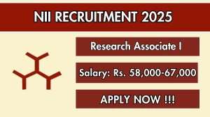 NII Research Associate I Recruitment 2025 - Apply Offline for 01 Posts NII Research Associate I Recruitment 2025 - Apply Offline for 01 Posts