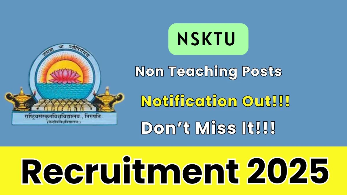 NSKTU Non Teaching Recruitment 2025 - Apply Offline for 09 Posts