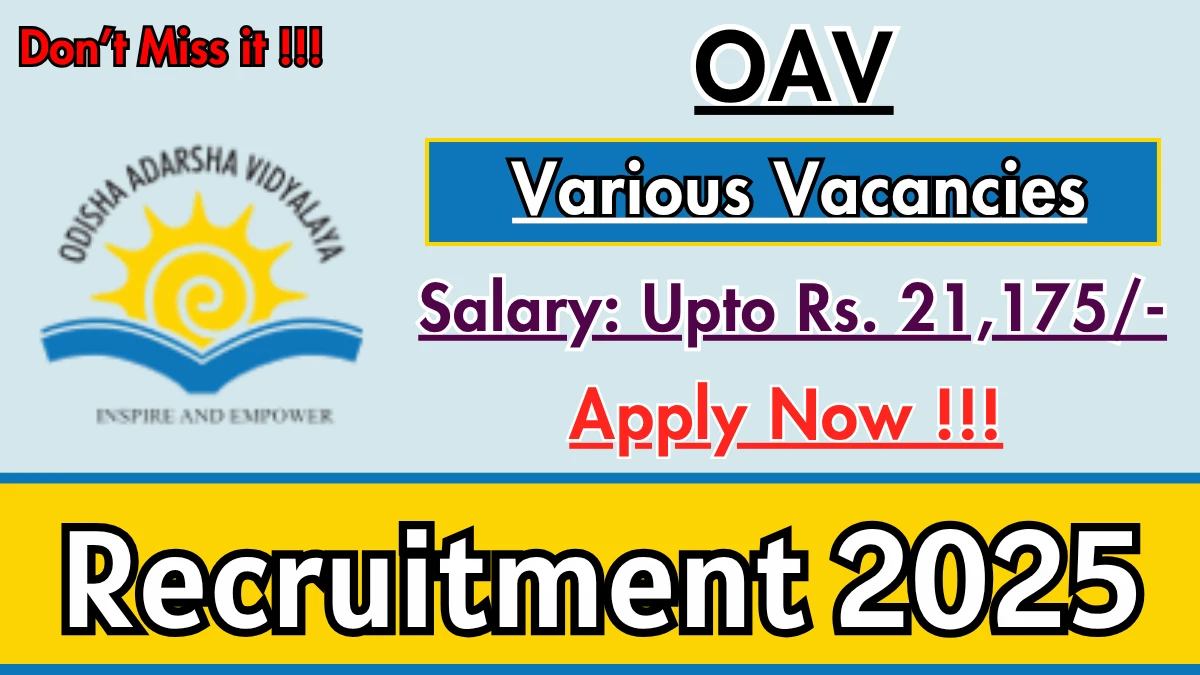 OAV Recruitment 2025 - Apply Offline for 10 Warden, Head Cook and More Posts