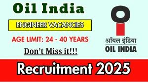 Oil India Recruitment 2025 – Walk in for 03 Civil and Mechanical Engineer Posts