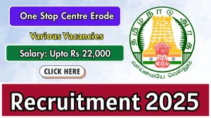 One Stop Centre Erode Recruitment 2025 - Apply Offline for 04 Senior Consultant, Information Technology Worker and Other Posts