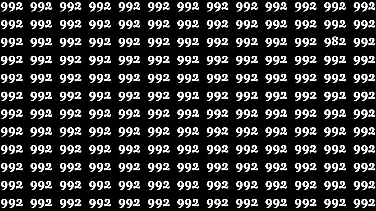Optical Illusion 7 Seconds Challenge: Only People with Eagle Eyes Can spot the Number 982
