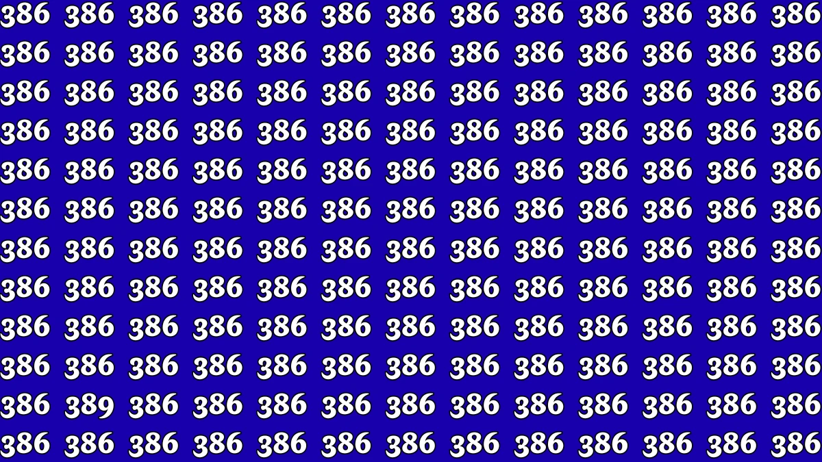 Optical Illusion 8 Seconds Challenge: Only People with Eagle Eyes Can spot the Number 389