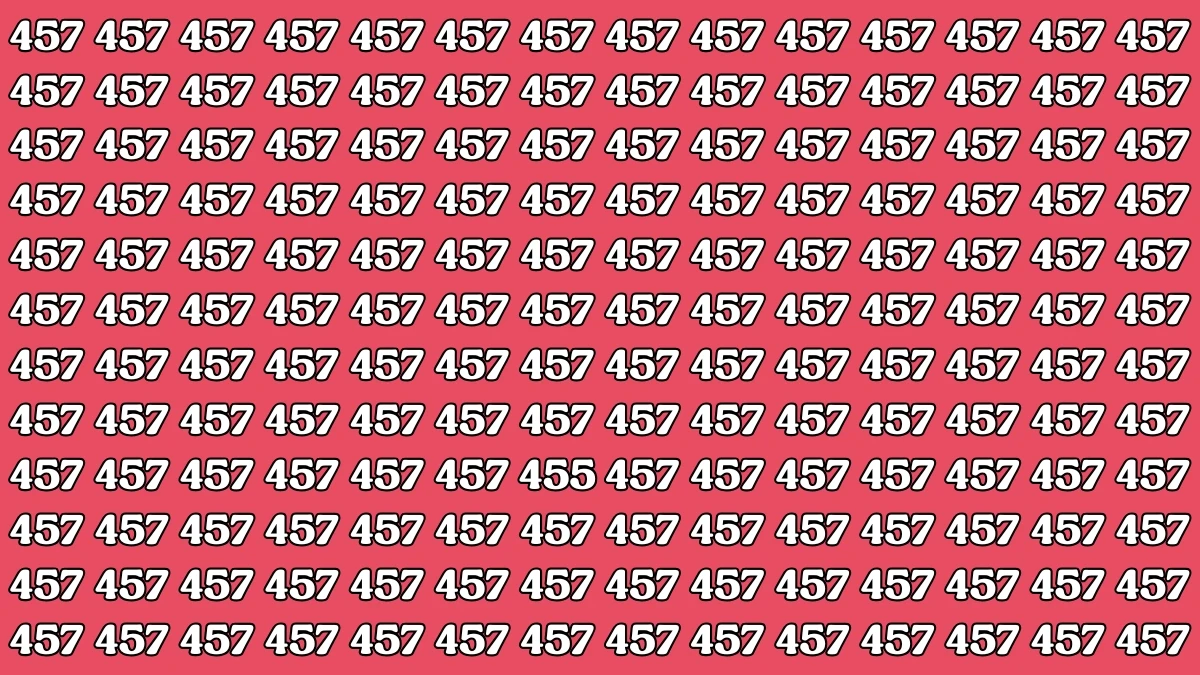 Optical Illusion 8 Seconds Challenge: Only People with Eagle Eyes Can spot the Number 455