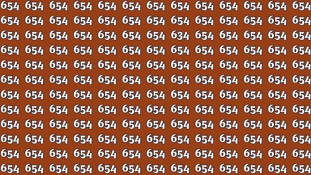 Optical Illusion 8 Seconds Challenge: Only People with Eagle Eyes Can spot the Number 634