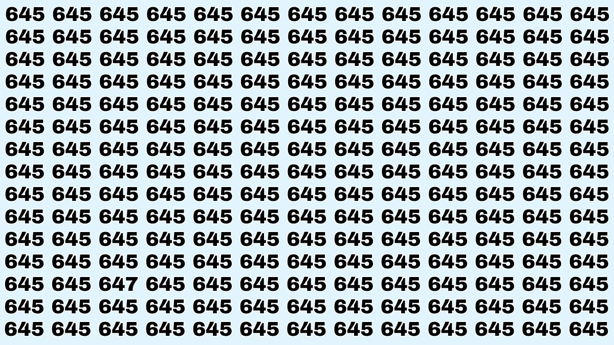 Optical Illusion 8 Seconds Challenge: Only People with Eagle Eyes Can spot the Number 647