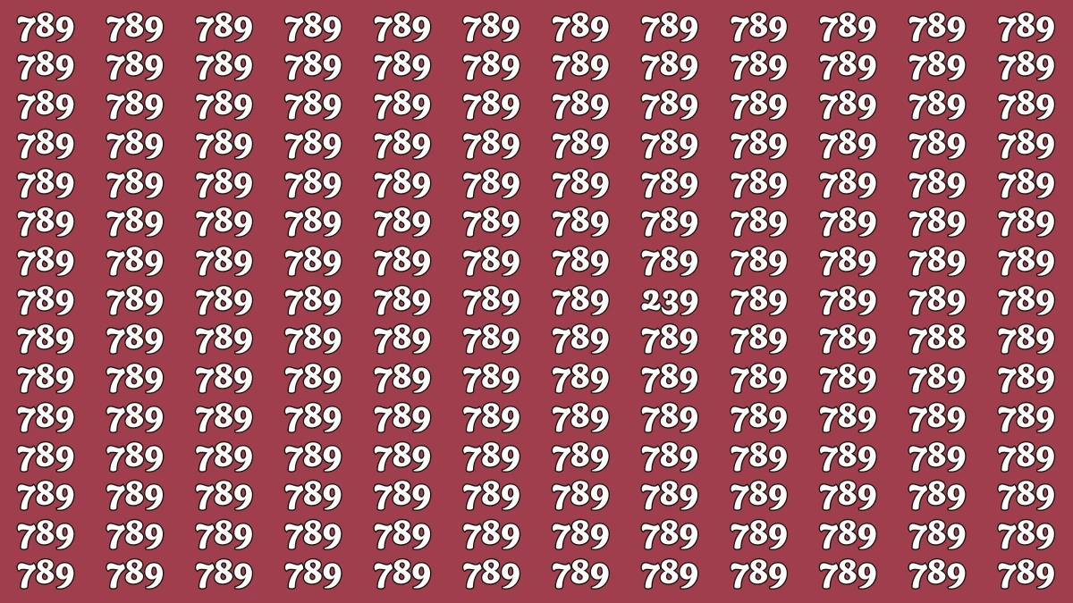Optical Illusion 8 Seconds Challenge: Only People with Eagle Eyes Can spot the Number 788