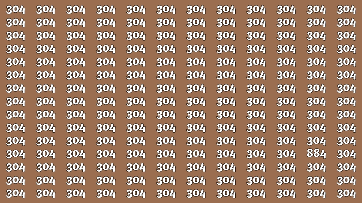 Optical Illusion 8 Seconds Challenge: Only People with Eagle Eyes Can spot the Number 884