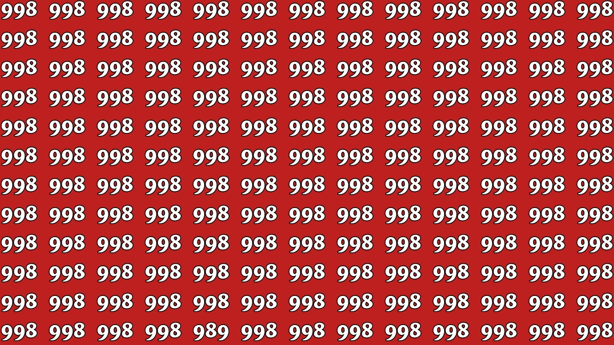 Optical Illusion 8 Seconds Challenge: Only People with Eagle Eyes Can spot the Number 989