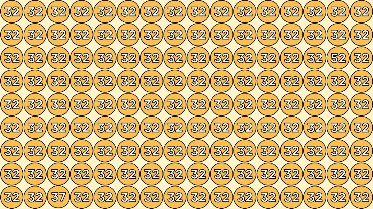 Optical Illusion Eye Test Challenge: Within 6 Seconds Spot The Number 52 and 37 among 32