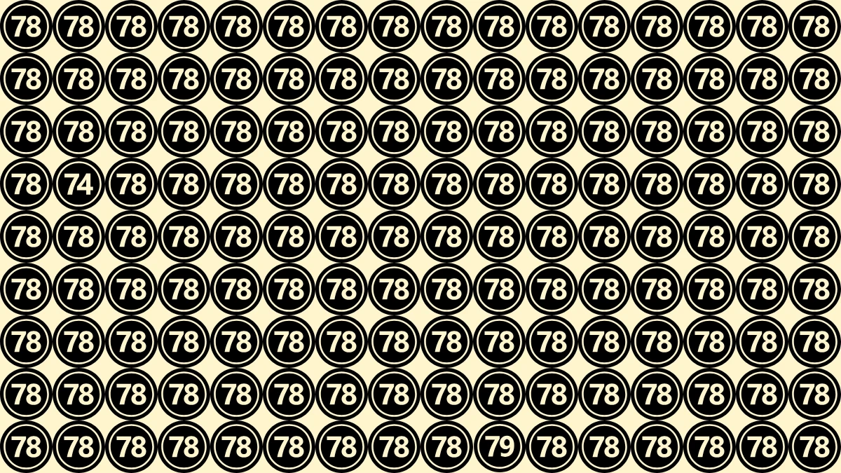 Optical Illusion Eye Test Challenge: Within 7 Seconds Spot The Number 74 and 79 among 78