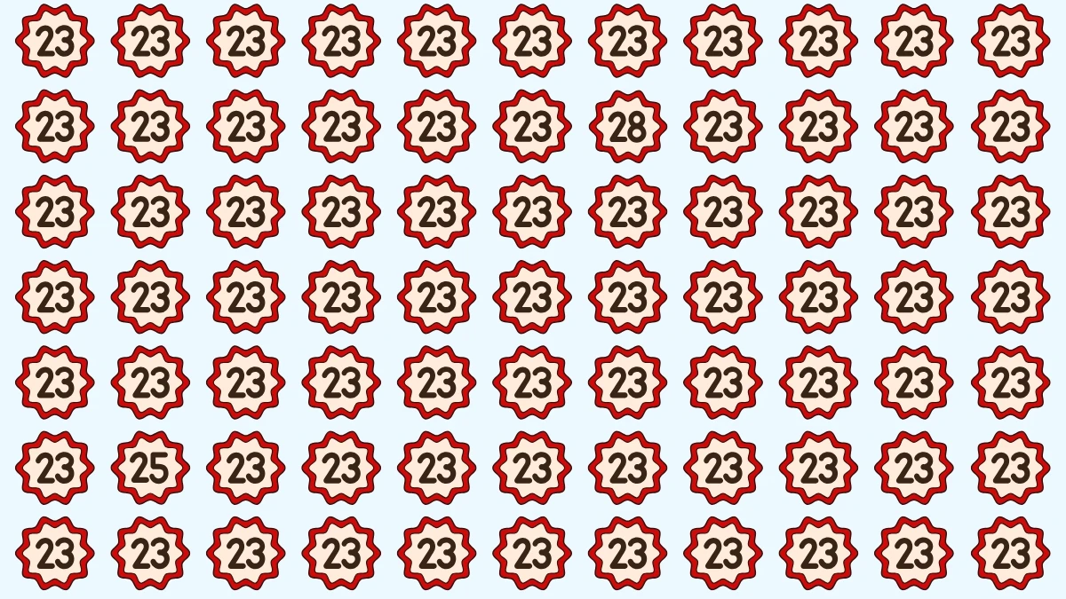 Optical Illusion Eye Test Challenge: Within 8 Seconds Spot The Number 25 and 28 among 23