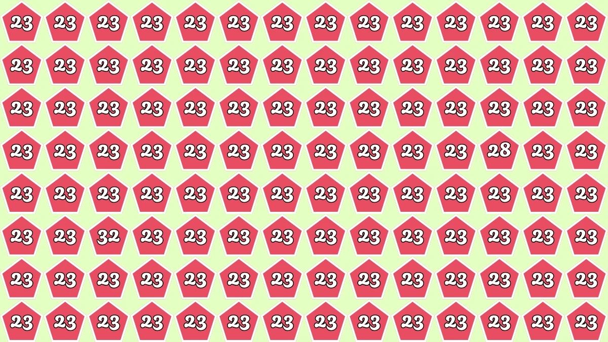 Optical Illusion Eye Test Challenge: Within 8 Seconds Spot The Number 28 and 32 among 23