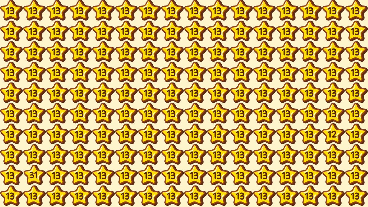 Optical Illusion Eye Test Challenge: Within 8 Seconds Spot The Number 31 and 12 among 13