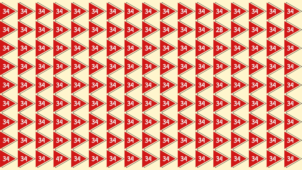 Optical Illusion Eye Test Challenge: Within 8 Seconds Spot The Number 47 and 28 among 34