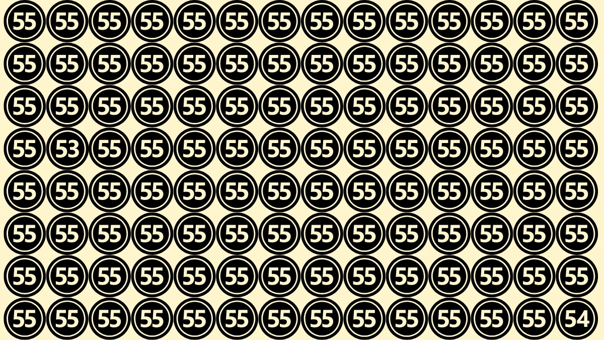 Optical Illusion Eye Test Challenge: Within 8 Seconds Spot The Number 53 and 54 among 55