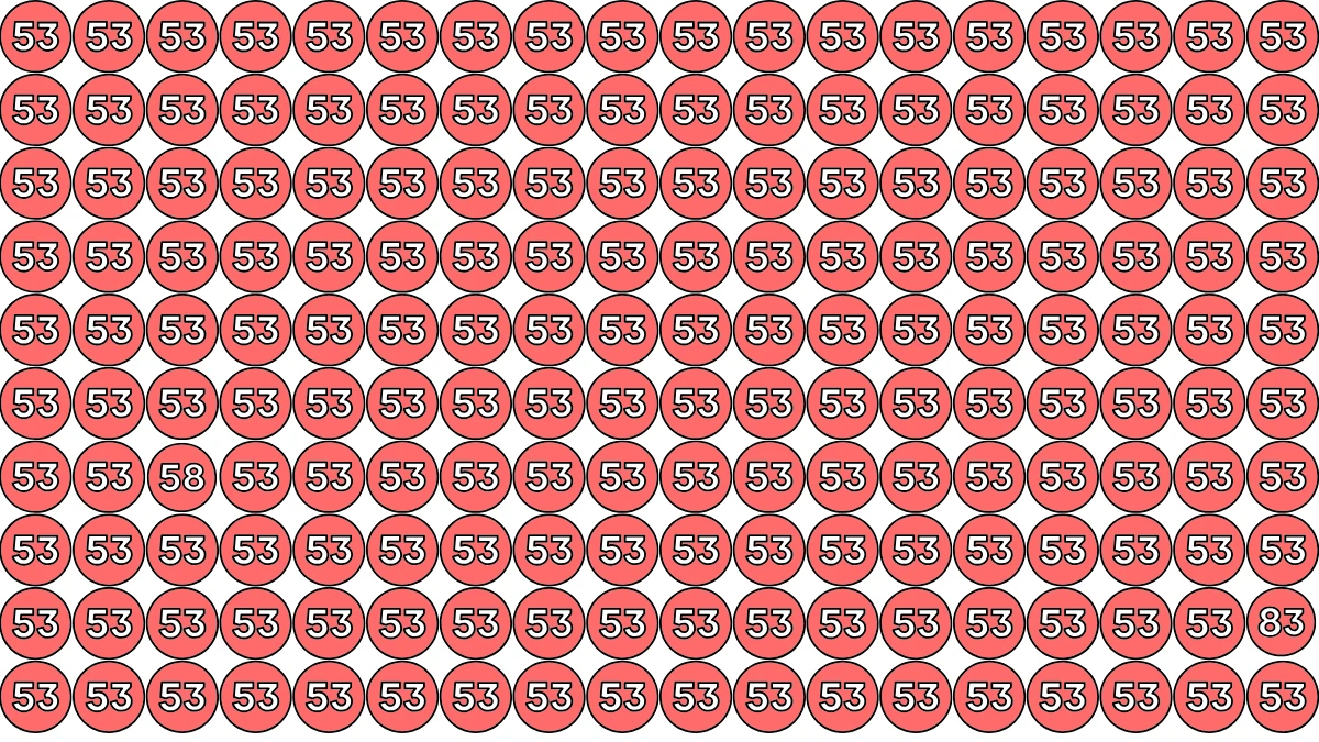 Optical Illusion Eye Test Challenge: Within 8 Seconds Spot The Number 58 and 83 among 53