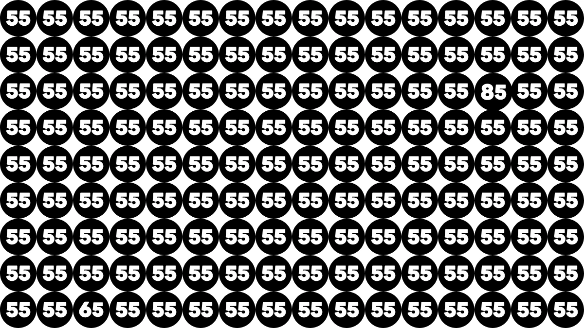 Optical Illusion Eye Test Challenge: Within 8 Seconds Spot The Number 85 and 65 among 55