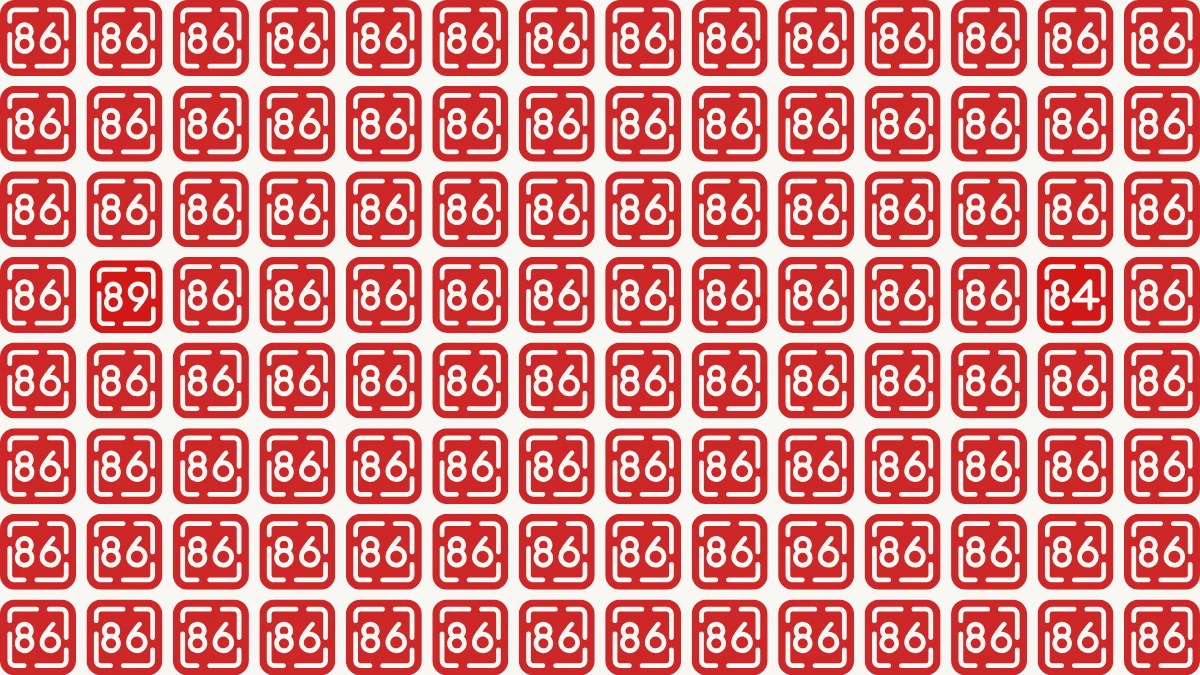 Optical Illusion Eye Test Challenge: Within 8 Seconds Spot The Number 89 and 84 among 86