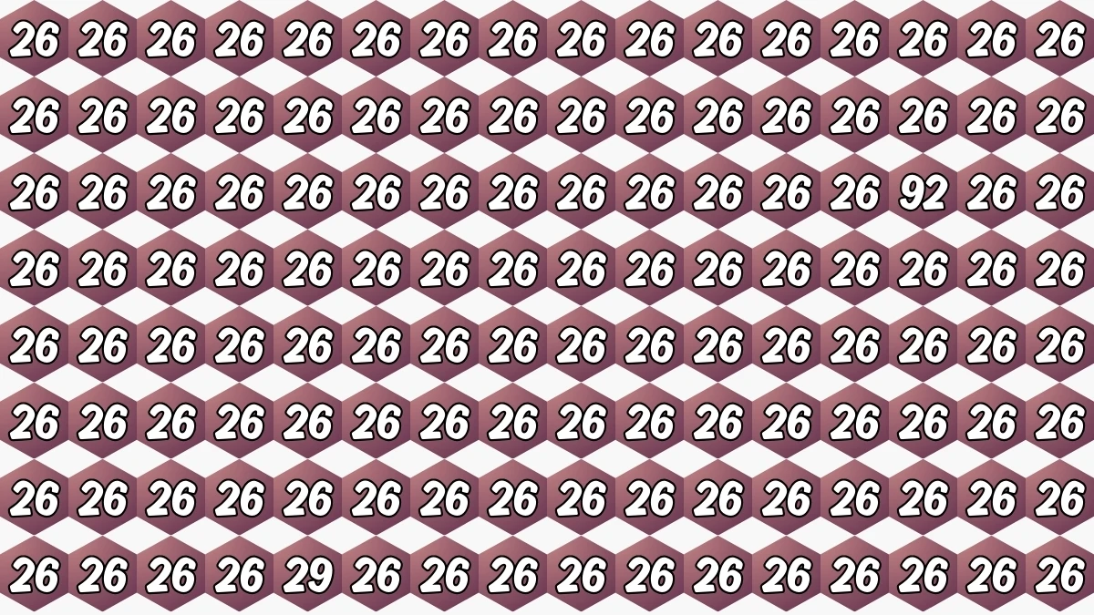 Optical Illusion Eye Test Challenge: Within 8 Seconds Spot The Number 92 and 29 among 26