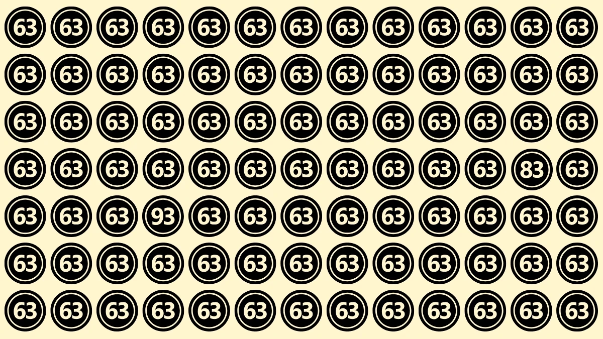 Optical Illusion Eye Test Challenge: Within 8 Seconds Spot The Number 93 and 83 among 63