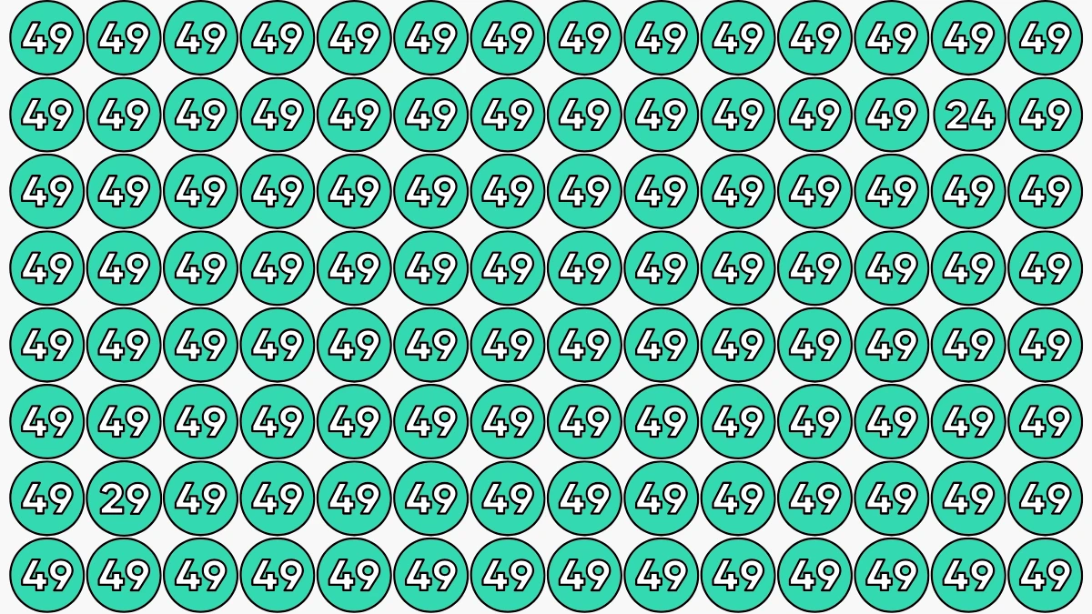Optical Illusion Eye Test Challenge: Within 9 Seconds Spot The Number 24 and 29 among 49