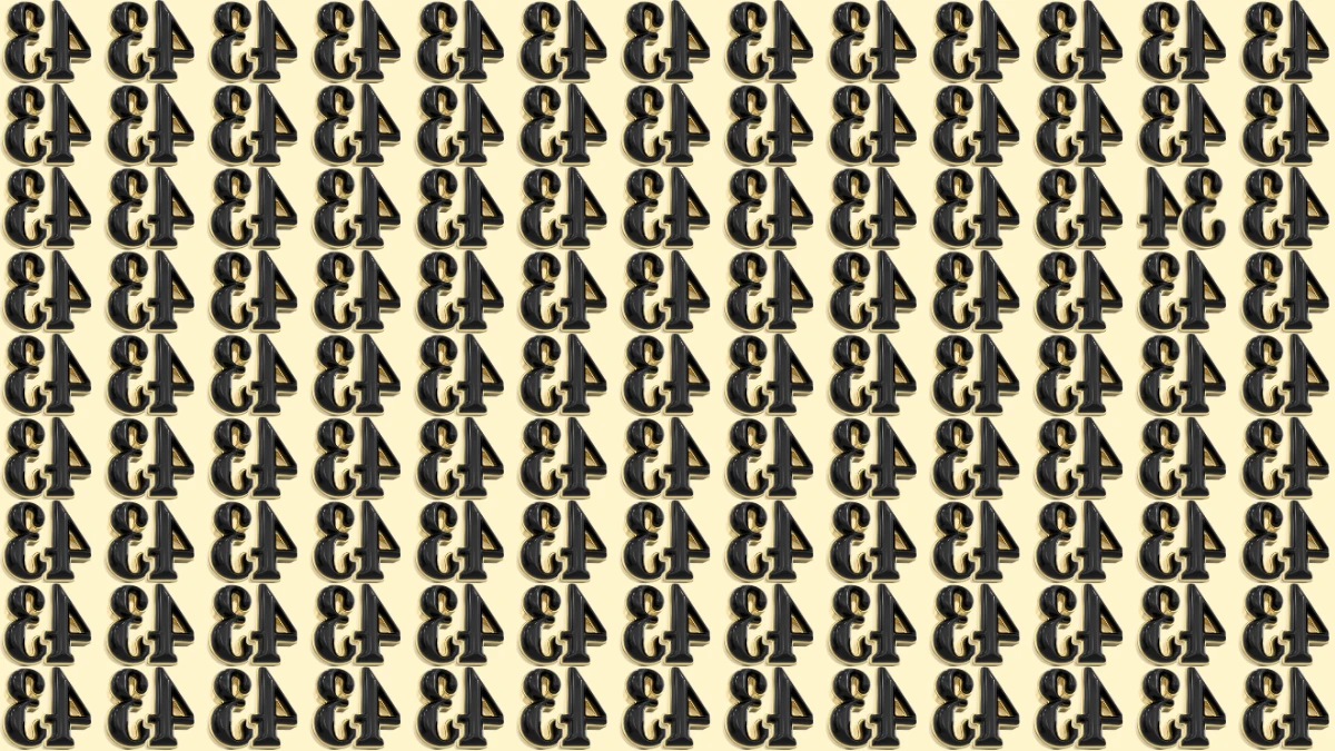 Optical Illusion IQ Test: Are You A Genius? Within 5 Seconds Spot The Inverted 34 among Inverted 43
