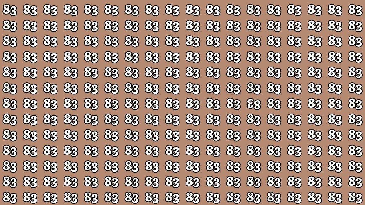 Optical Illusion IQ Test: Are You A Genius? Within 5 Seconds Spot The Inverted 83 among 83