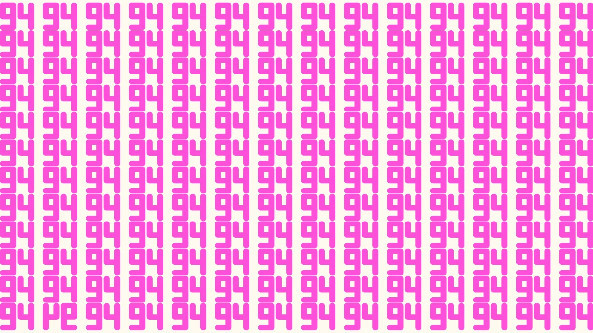 Optical Illusion IQ Test: Are You A Genius? Within 5 Seconds Spot The Inverted 94 among 94
