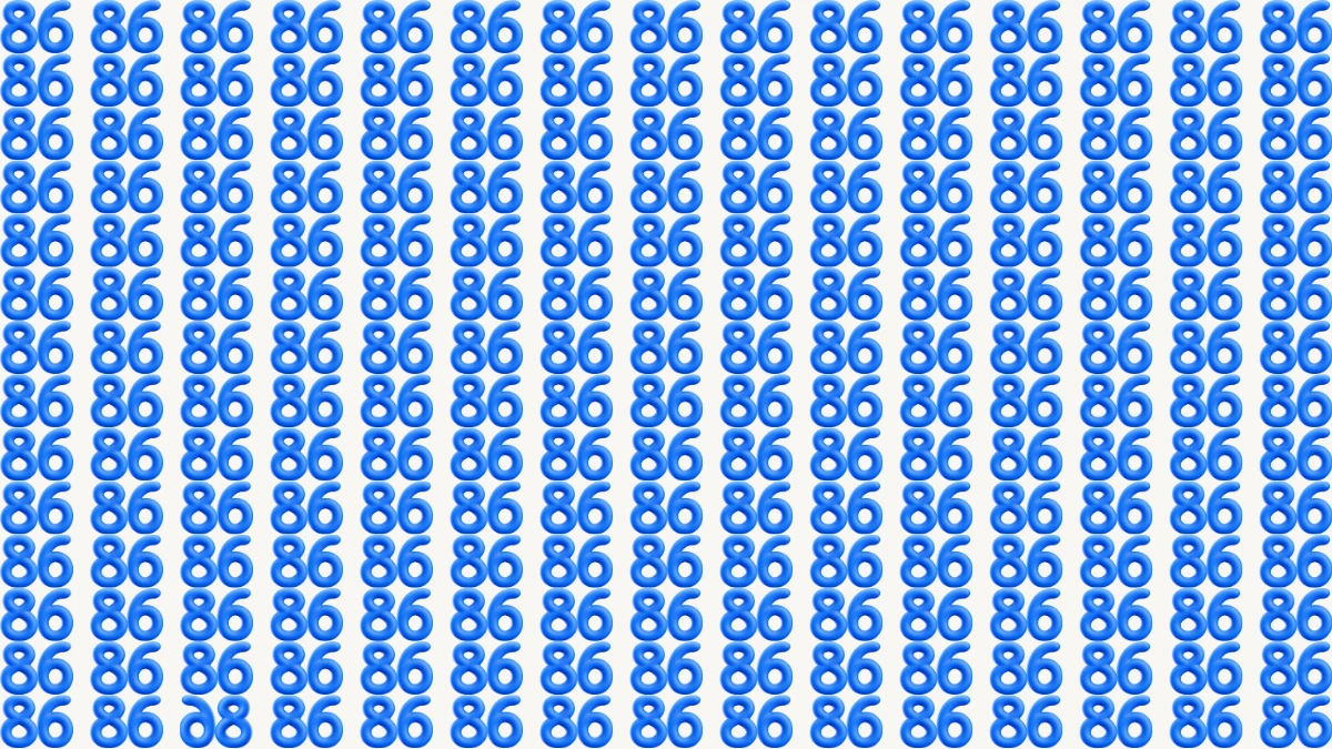 Optical Illusion IQ Test: Are You A Genius? Within 6 Seconds Spot The Inverted 86 among 86